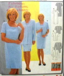 8980 BURDA SHORT SLEEVE DRESS, JACKET LENGTHS  PETITE PATTERN 10-22 UNCUT